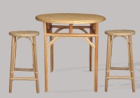 Bamboo cocktail table and bar stools